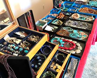 Jewelry including Turquoise, Stone, Sterling Silver, Rings, Earrings, Necklaces, Bracelets, New Old Stock