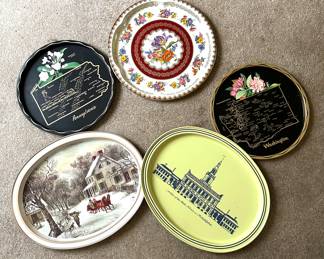 vintage trays, souvenir