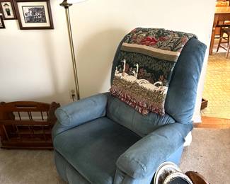 Blue Rocking Recliner Chair