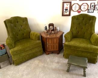 Green Chairs SOLD 1960's 1970's Olive Green Chairs