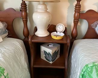 white lamp, end table