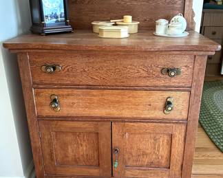 antique oak washstand
