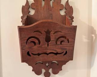 Antique Oak Wall mount catch all