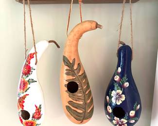 hand painted gourd bird houses