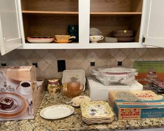 Misc serving pieces, home decor, etc.