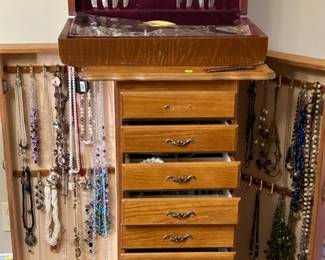 costume jewelry, necklaces, earrings, bracelets. 