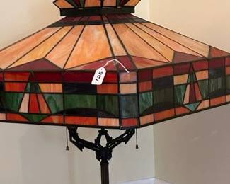 Square Stain Glass Floor Lamp