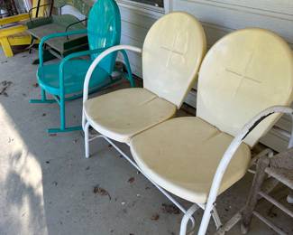 Retro glider and chairs 