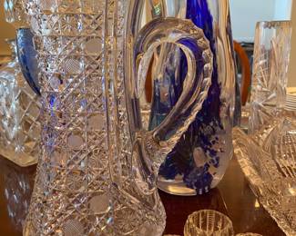 Brilliant Cut Crystal Pitcher, Brilliant Cut Salts