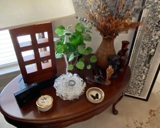 Mahogany Oval Coffee Table, Black and White Photo of Richardson High School 
