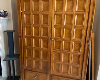 Large Pecan Dressing Cabinet