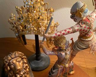 Balinese Headgear, Figurines, Pair of Lion Bookends