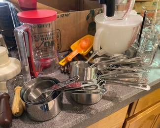 Measuring Cups and Spoons, metal, glass or plastic