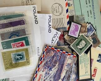 Stamp Collection, Poland, Czechoslovakia, Germany, VE Day 1945, Stamp Books, etc