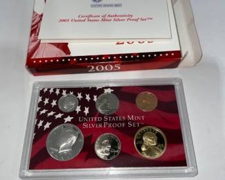 United States Mint 2005 states quarters and silver proof sets