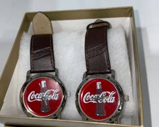 Coca-Cola collectible watches (2) leather bands