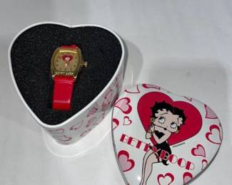 Collectible Betty Boop watch with tin case