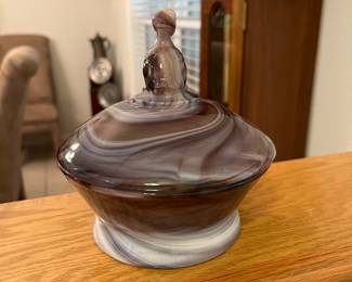 Imperial purple glass candy dish