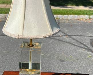 Glass lamp with shade. 