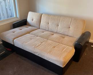 Sofa bed with chaise and ottoman 