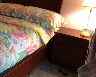 PRESALE: BRAND NEW ASPEN HOME QUEEN SLEIGH BED(with Storage Drawers), DRESSER W MIRROR, NIGHTSTAND. You can still buy this set at CAROL HOUSE.  Why pay $3,000 plus $268 sales tax? Our price $2,200 for the Set. Mattress sold separately $400.