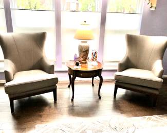 PRESALE: Jason Furniture Hangzhou Co Ltd Pair of Gray Accent Chairs $400 for the Pair. Great Condition! 