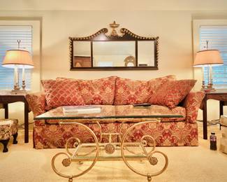 Baker brass and beveled glass coffee table