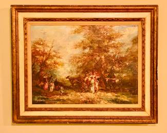 Joan Camo Sentis - Spain, 1920-2001
Hunting Party, oil on canvas