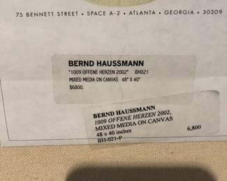 Berne Haussmann Original Painting