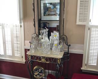 Metal and Marble Entryway Table