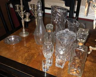 Waterford Crystal and Sterling Candlesticks 