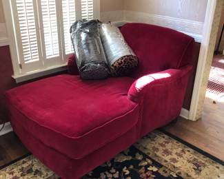 Red Velvet Chaise