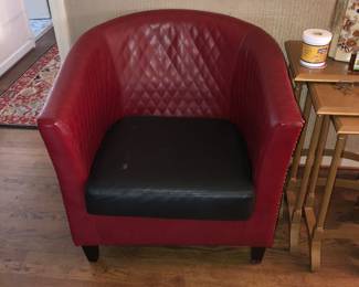 Red and Black Club Chair