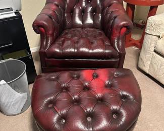leather tuft chair 