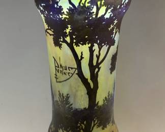 Daum Nancy Scenic Cameo Glass Vase