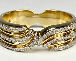 Italian 14k Diamond Bangle Bracelet