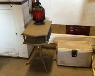 pedestal side table $40.;