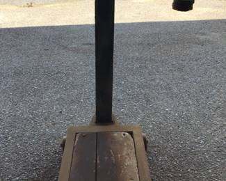 Vintage industrial scale, cast iron w/ wood platform. Mobile scale. $75.