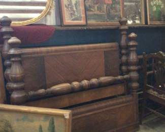 Vintage waterfall/cannonball full size bed frame $100