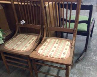 Vintage pair of oak chairs $75