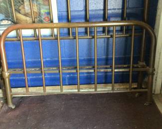 Vintage brass full size bed w/ foot board & rails. $125.