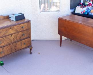 Wooden dresser and folding table