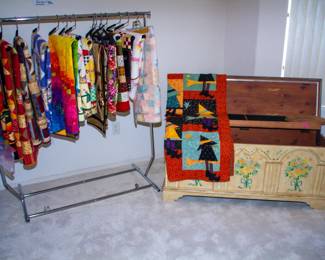 Handmade quilts and storage chest