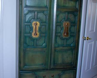 Decorative green armoire 