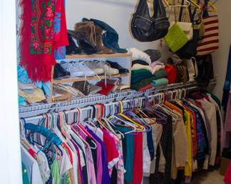 Petite women's clothing, shoes, and assortment purses