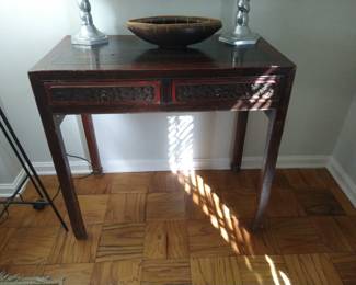 ANTIQUE FUJIN TABLE WITH DRAWERS