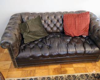 Vintage Chesterfield Leather Loveseat