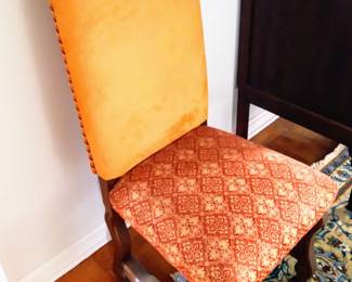 Heavy upholstered parson chairs, set of 2