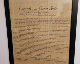 Full Size Framed Preamble Reproductions