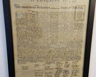 Framed Full Size Framed Declaration of Independence Reproductions